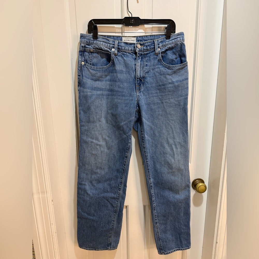 SLVRLAKE Light Blue Denim Jeans with Contrast Stitching